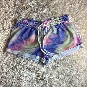 NEW Scrunch Butt Workout Shorts Women’s Medium Purple Pink Tie Dye Activewear